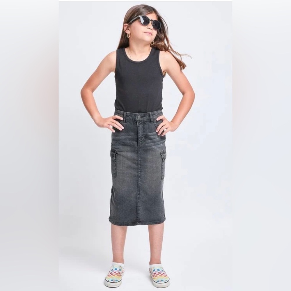 Girl’s Denim Midi Denim Skirt